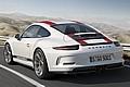 Porsche 911 R:In der Schweiz geht der puristische Sportwagen ab Sommer dieses Jahres an den Start. Inklusive Mehrwertsteuer und länderspezifischer Ausstattung beträgt der Preis 231'200 CHF. 